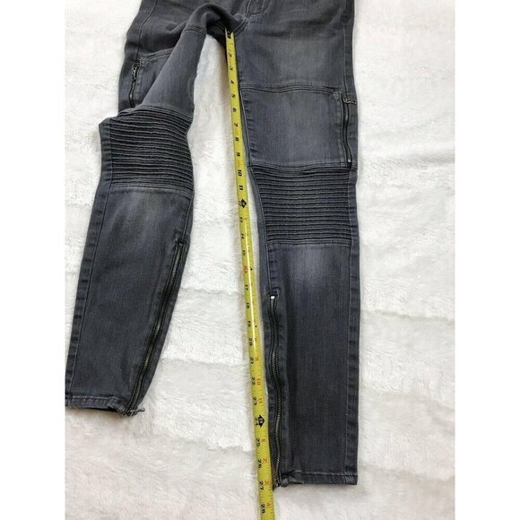 Paige Demi Skinny Moto Womens Jeans Size 24 Gray Zip Ankles Pockets - Picture 7 of 7
